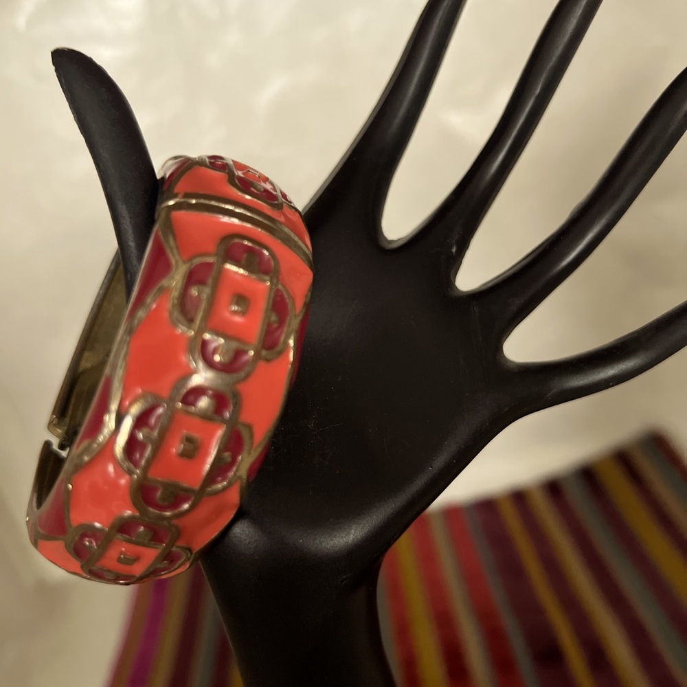 Pink and & Purple Metal Lacquered Bracelet